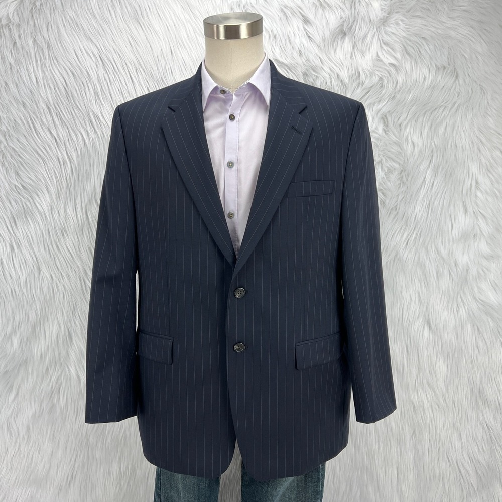 Ralph Lauren LRL Mens Sz 44R Navy Stripe Wool Sport‎ Coat Blazer Jacket Canada